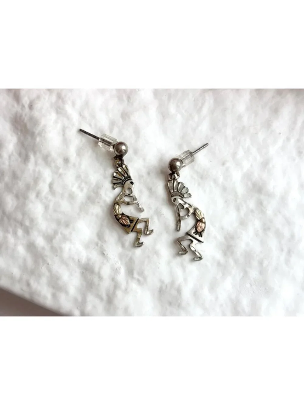 Wheeler Manufacturing SW Kokopelli Deity Vintage Sterling Silver 925 Earrings